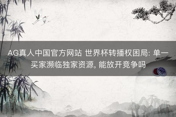 AG真人中国官方网站 世界杯转播权困局: 单一买家濒临独家资源， 能放开竞争吗