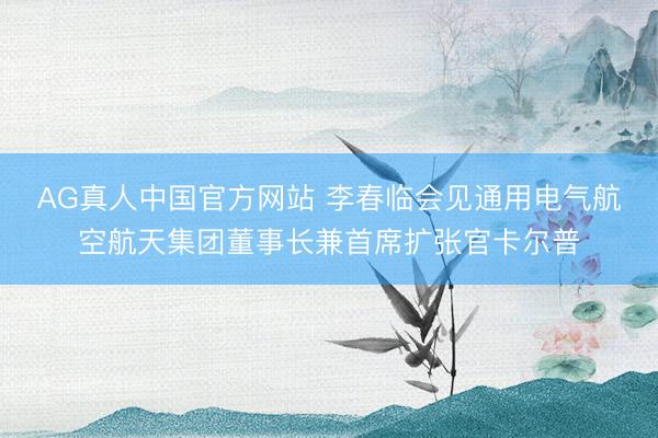 AG真人中国官方网站 李春临会见通用电气航空航天集团董事长兼首席扩张官卡尔普