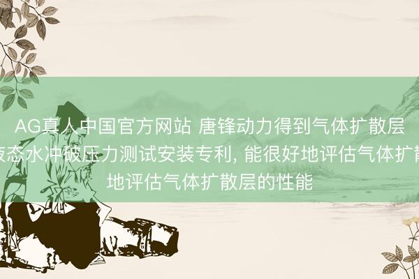 AG真人中国官方网站 唐锋动力得到气体扩散层水平素向液态水冲破压力测试安装专利, 能很好地评估气体扩散层的性能