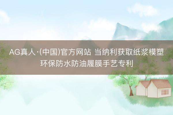 AG真人·(中国)官方网站 当纳利获取纸浆模塑环保防水防油履膜手艺专利