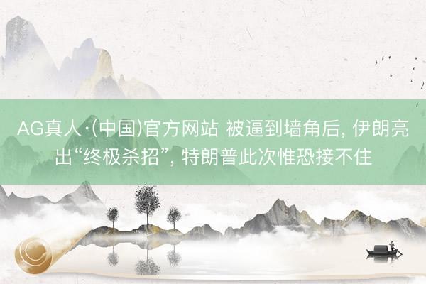 AG真人·(中国)官方网站 被逼到墙角后， 伊朗亮出“终极杀招”， 特朗普此次惟恐接不住