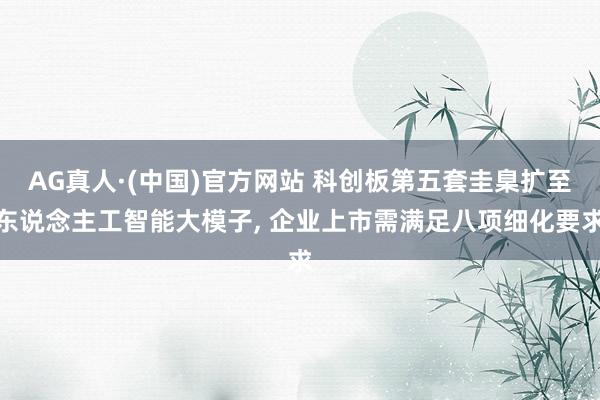 AG真人·(中国)官方网站 科创板第五套圭臬扩至东说念主工智能大模子, 企业上市需满足八项细化要求
