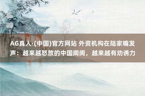 AG真人·(中国)官方网站 外资机构在陆家嘴发声：越来越怒放的中国阛阓，越来越有劝诱力